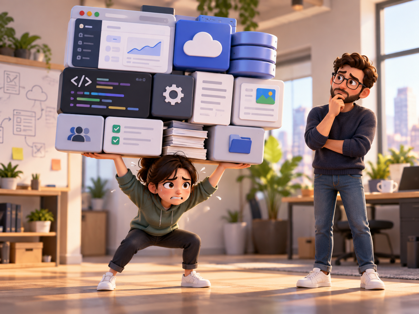 One developer carrying the responsibilities of an entire software product team